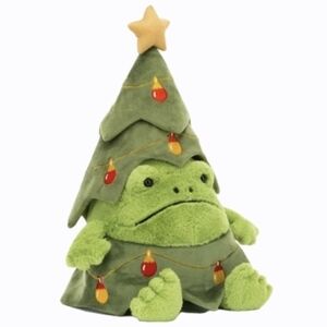 Jellycat Christmas Tree Ricky Rain Frog 11x7x6" Soft and Plush NWT